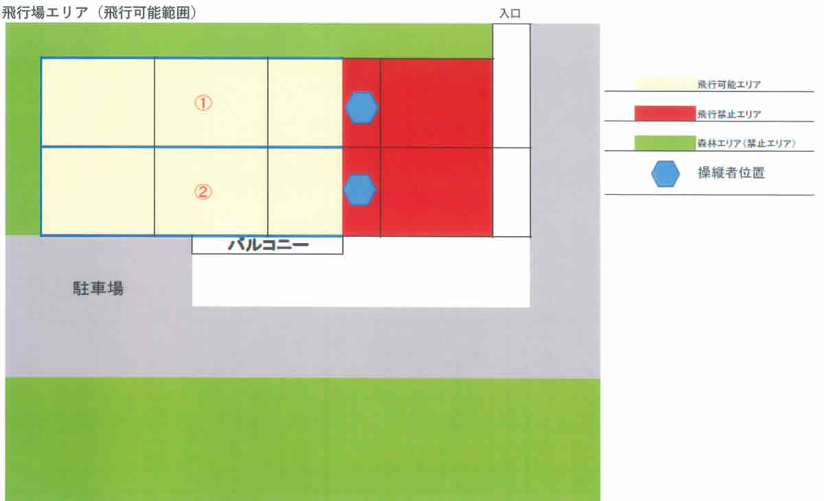 青葉山練習場 飛行エリア(飛行可能範囲)